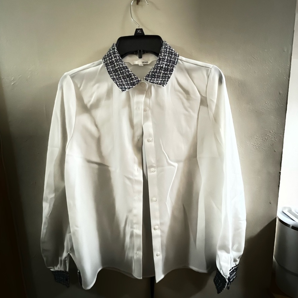 White Shirt with Black Accents